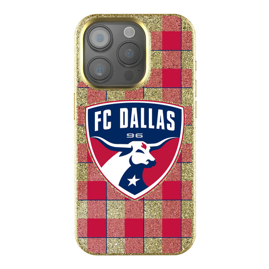 FC Dallas Plaid Bling Phone Case for Apple iPhone