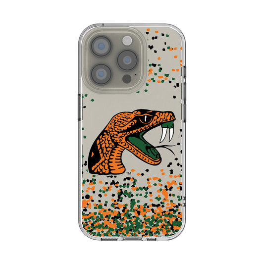 Florida A&M University Rattlers Confetti Clear Phone Case for Apple iPhone