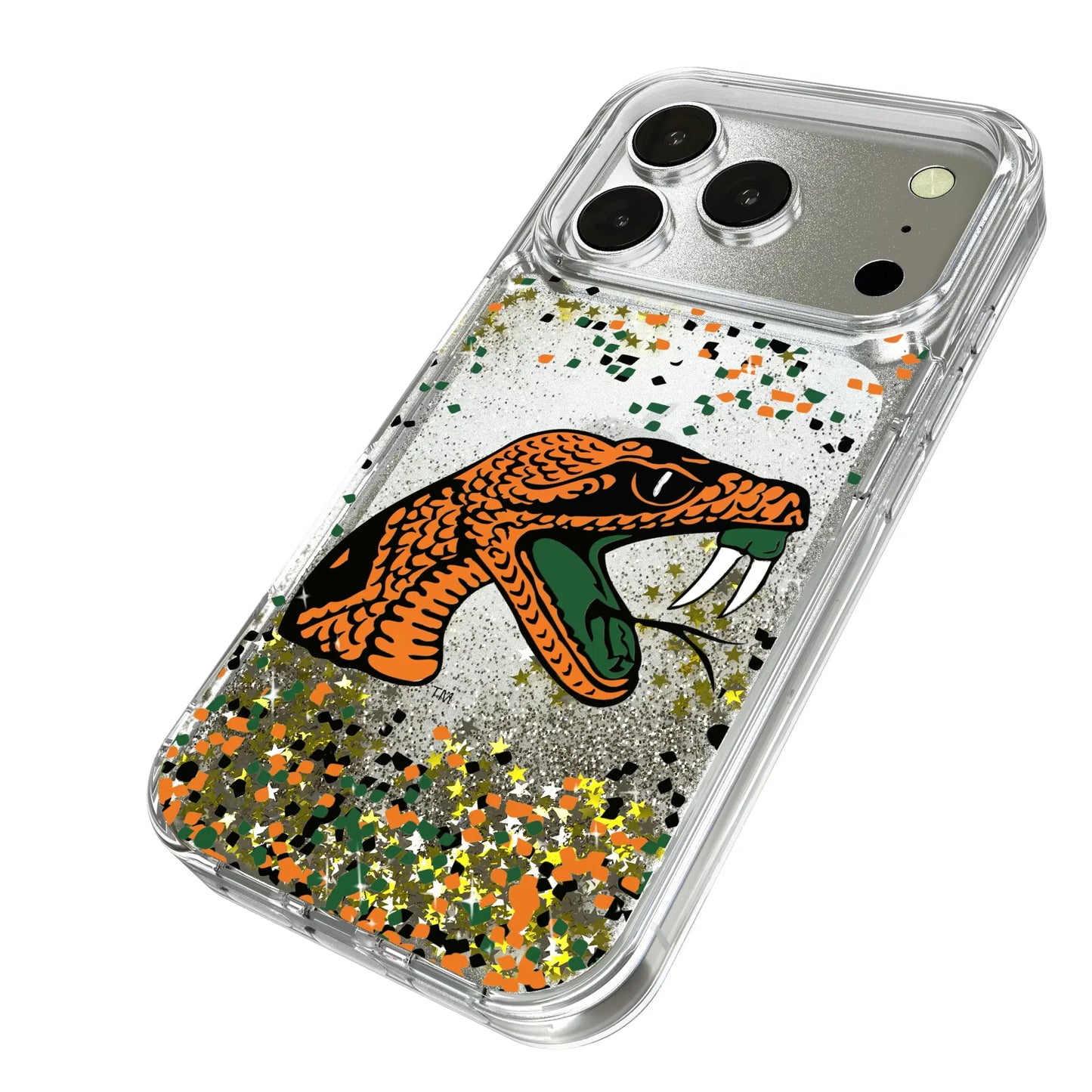 Florida A&M University Rattlers Confetti Glitter Phone Case for Apple iPhone