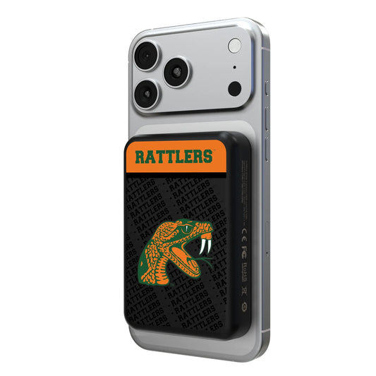 Florida A&M University Rattlers Endzone Plus Wireless Mag Power Bank