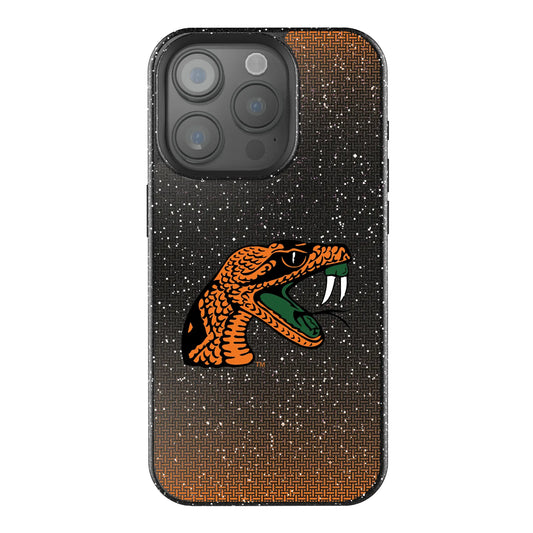 Florida A&M University Rattlers Linen Black Bling Phone Case for Apple iPhone