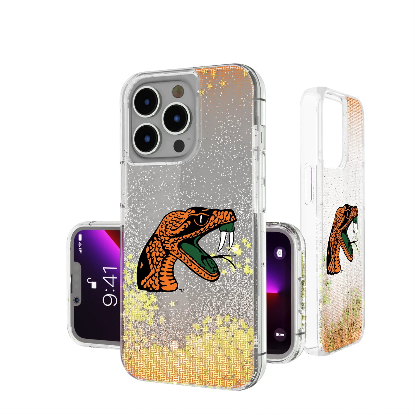 Florida A&M University Rattlers Linen Glitter Phone Case for Apple iPhone