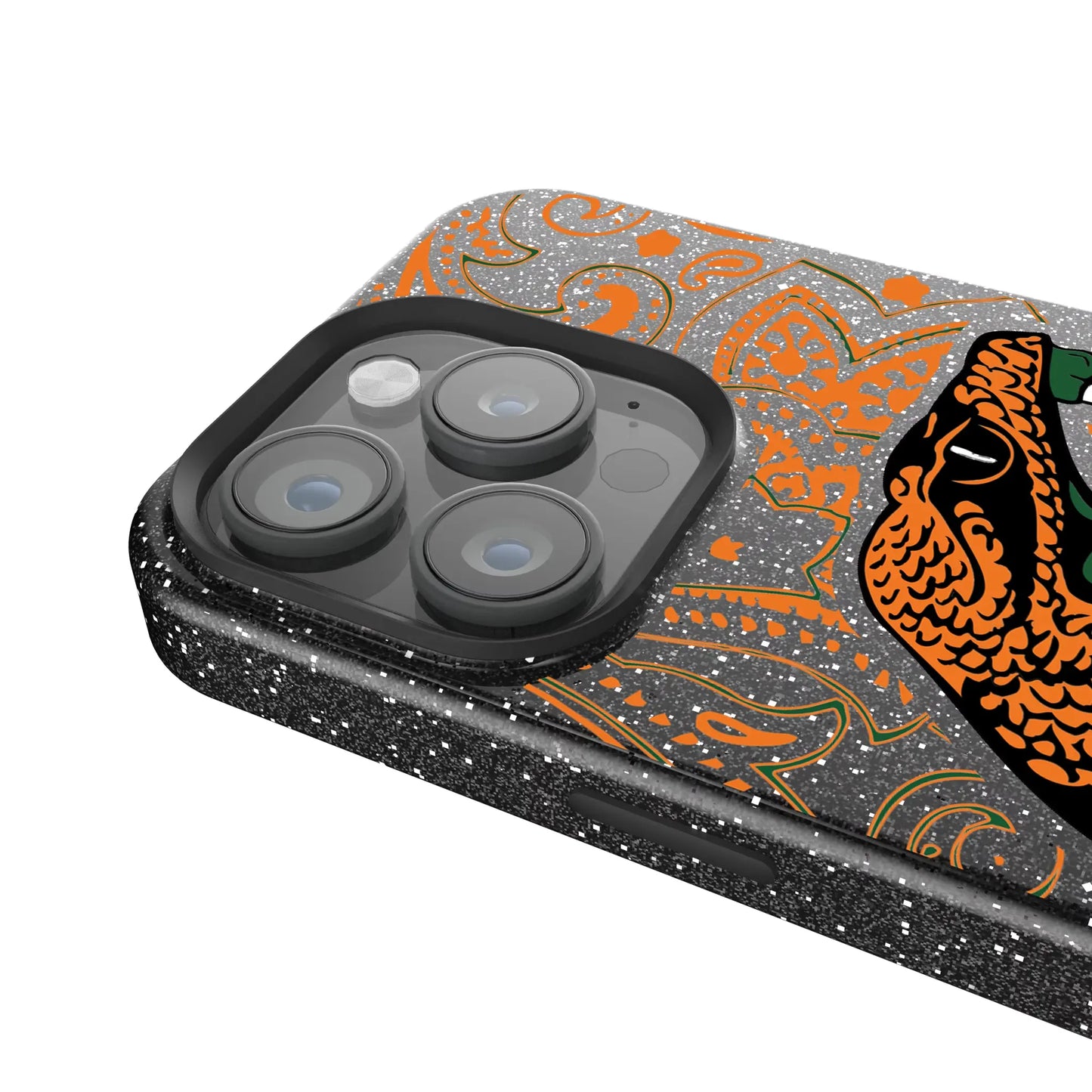 Florida A&M University Rattlers Paisley Black Bling Phone Case for Apple iPhone