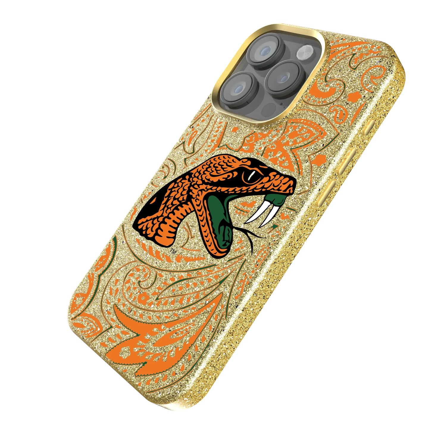 Florida A&M University Rattlers Paisley Bling Phone Case for Apple iPhone