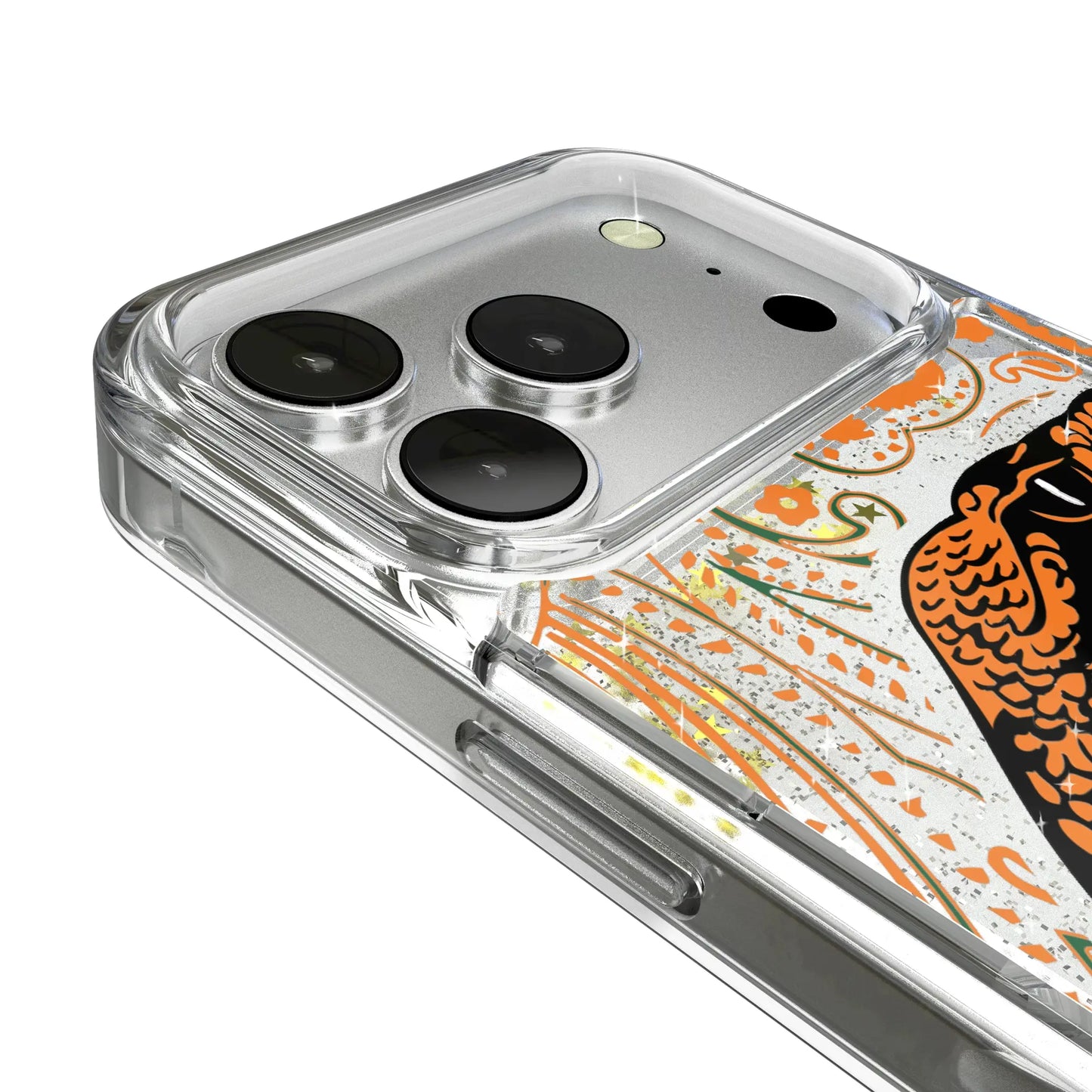 Florida A&M University Rattlers Paisley Glitter Phone Case for Apple iPhone