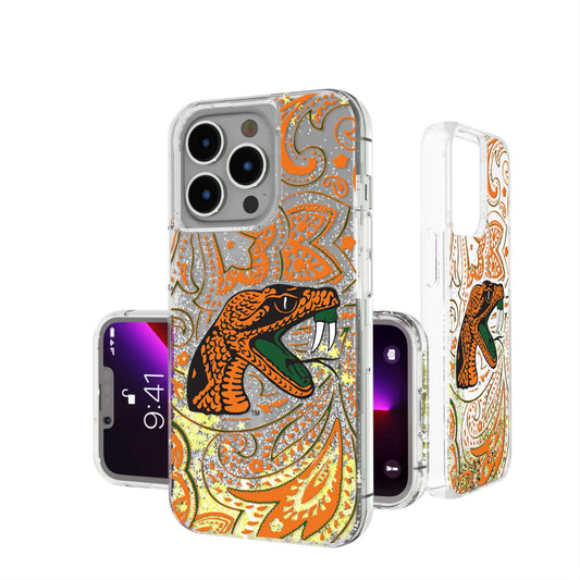 Florida A&M University Rattlers Paisley Glitter Phone Case for Apple iPhone