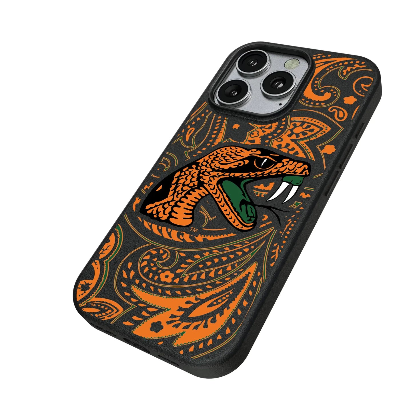 Florida A&M University Rattlers Paisley MagSafe Compatible Phone Case for Apple iPhone