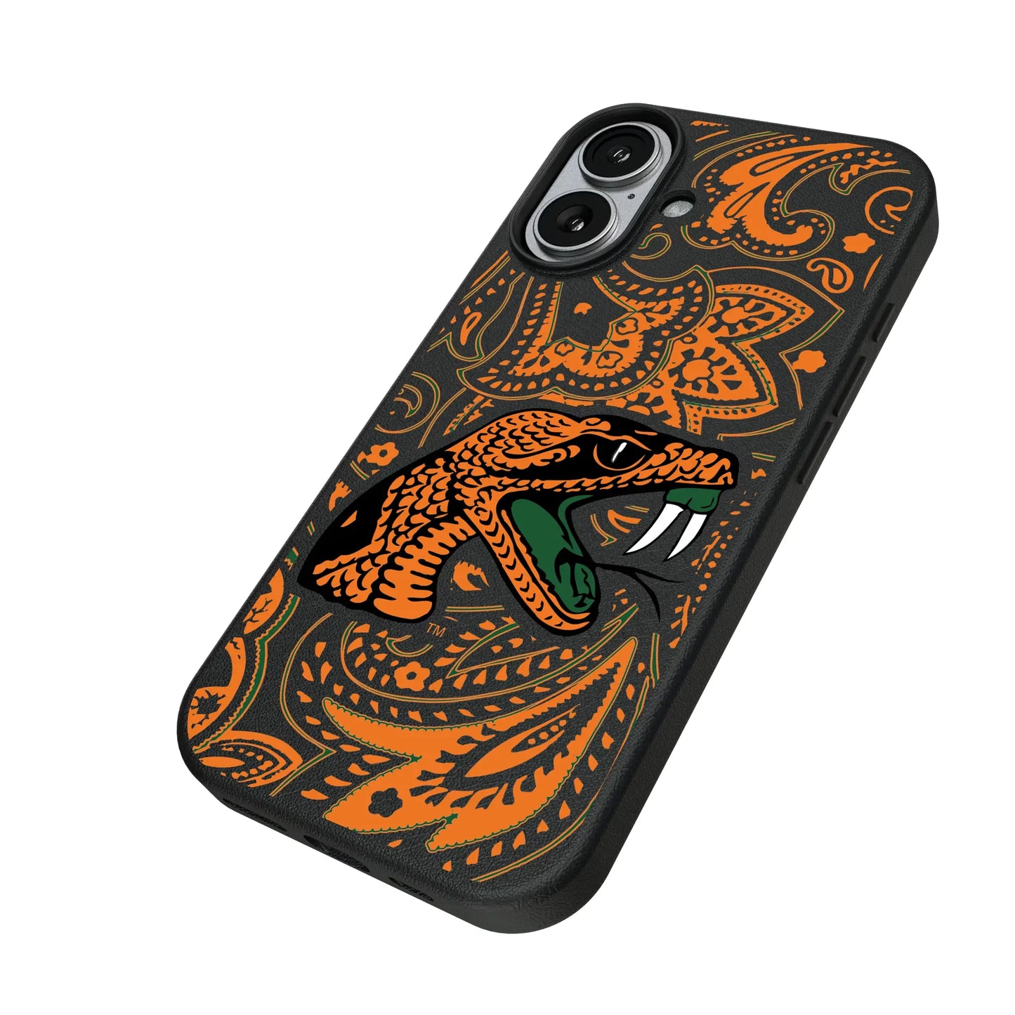 Florida A&M University Rattlers Paisley MagSafe Compatible Phone Case for Apple iPhone