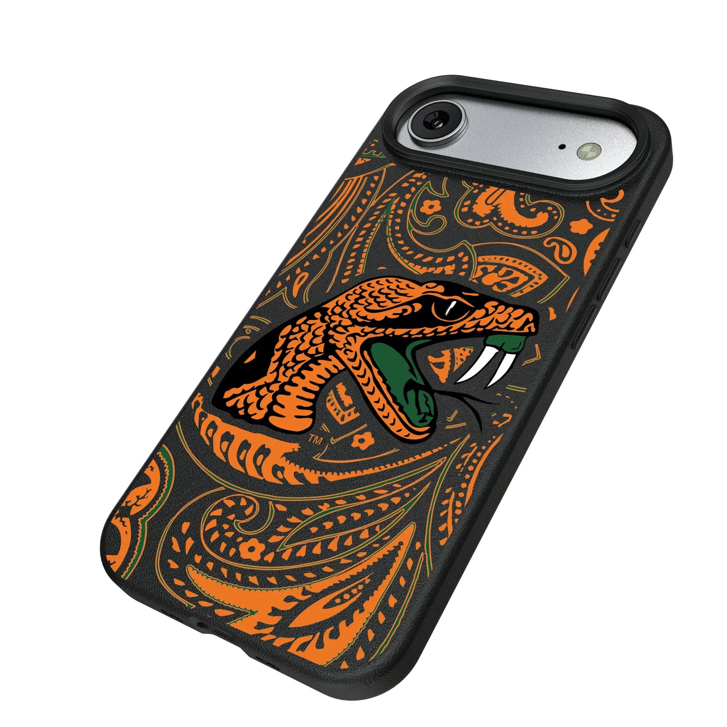 Florida A&M University Rattlers Paisley MagSafe Compatible Phone Case for Apple iPhone