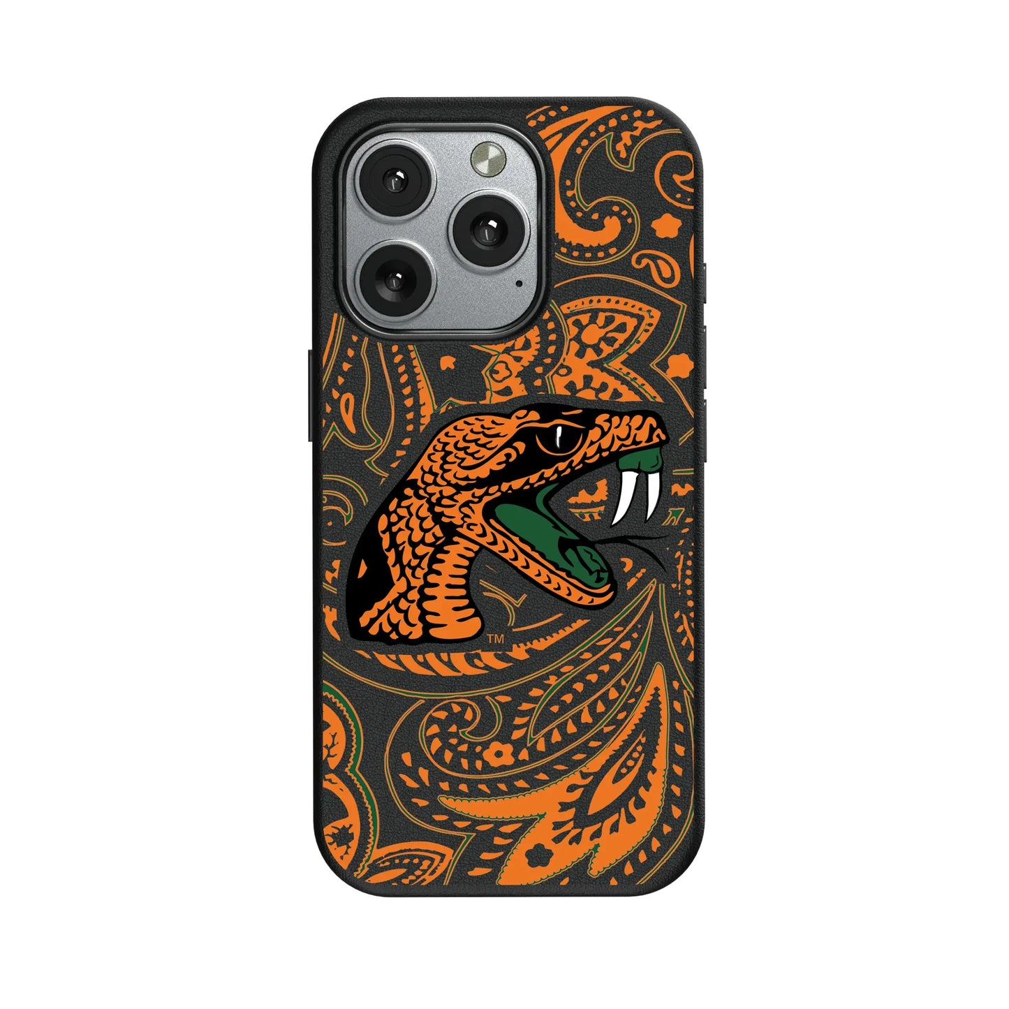 Florida A&M University Rattlers Paisley MagSafe Compatible Phone Case for Apple iPhone