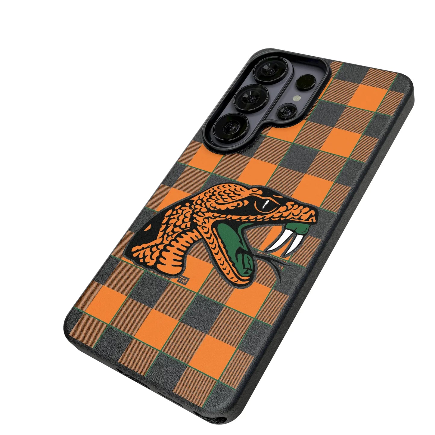 Florida A&M University Rattlers Plaid MagSafe Compatible Phone Case for Samsung Galaxy