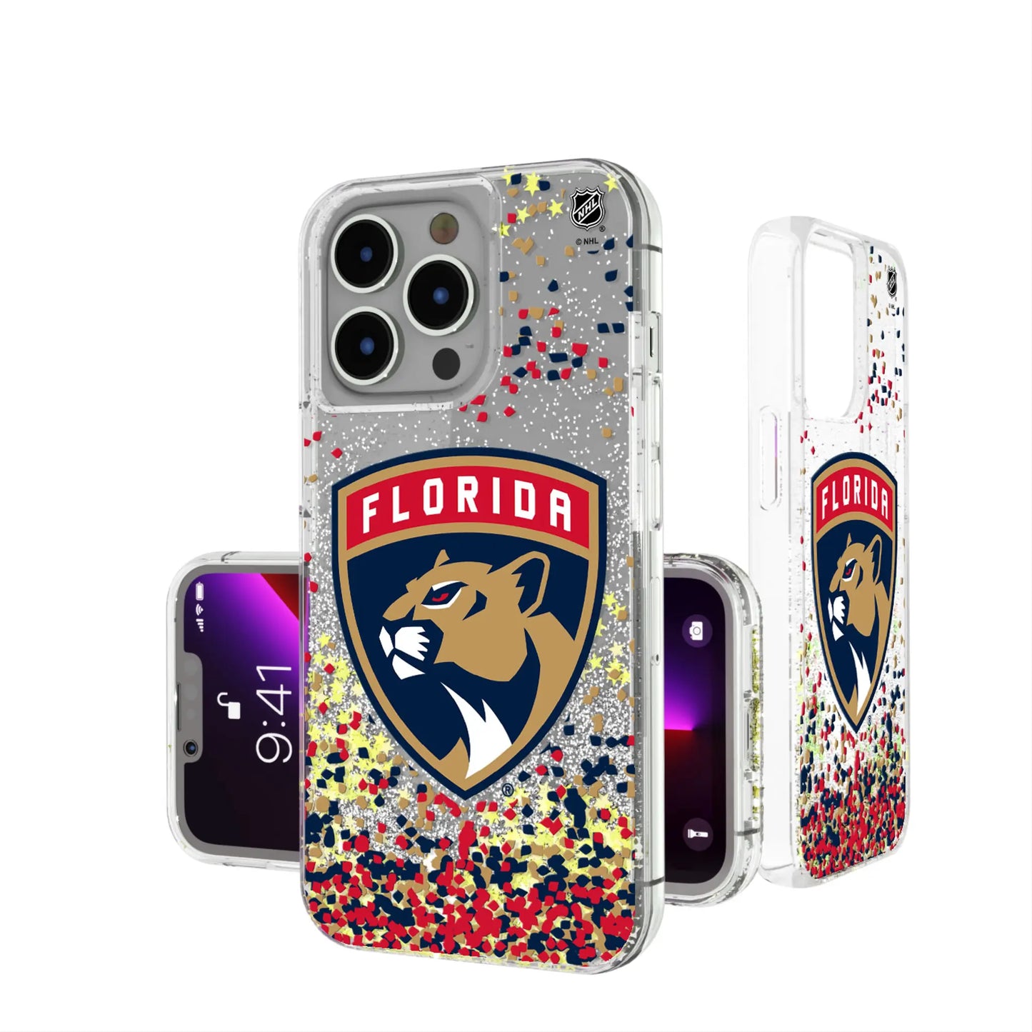 Florida Panthers Confetti Glitter Phone Case for Apple iPhone