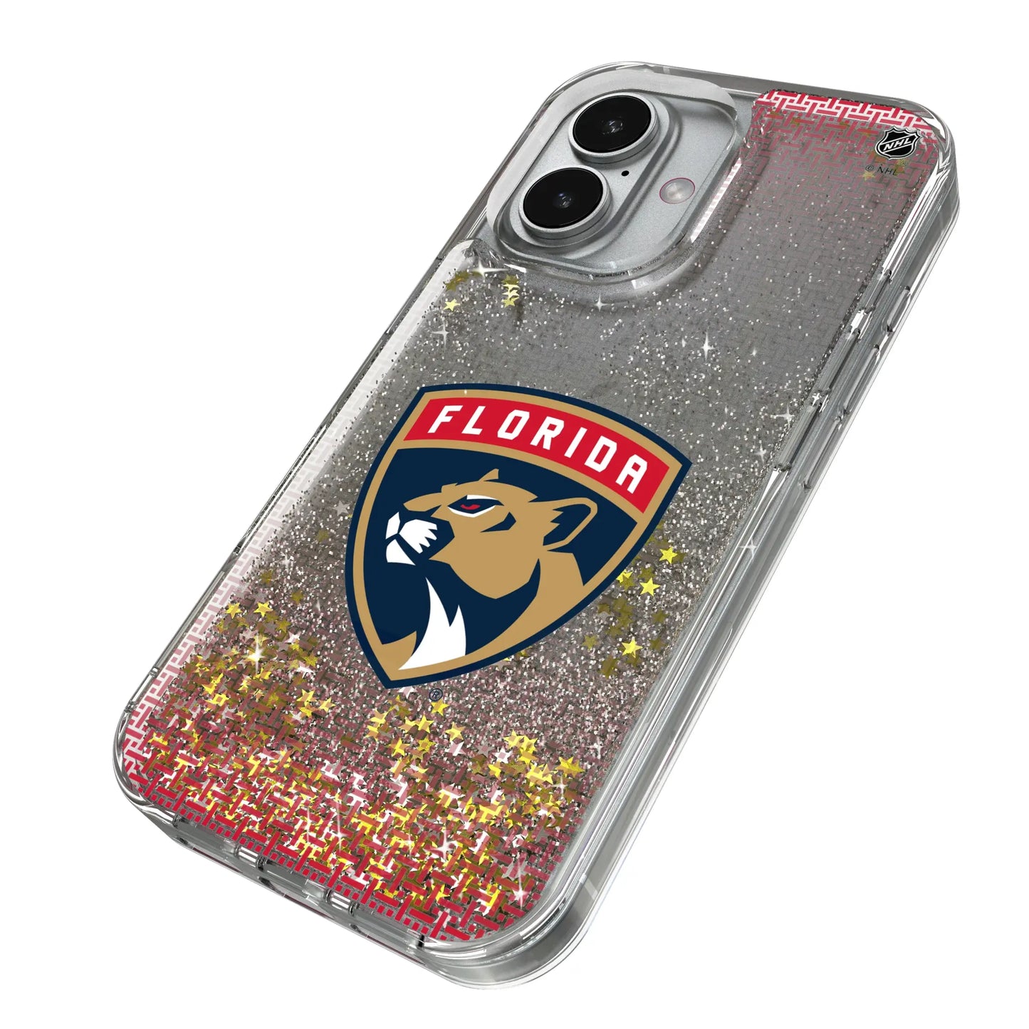 Florida Panthers Linen Glitter Phone Case for Apple iPhone