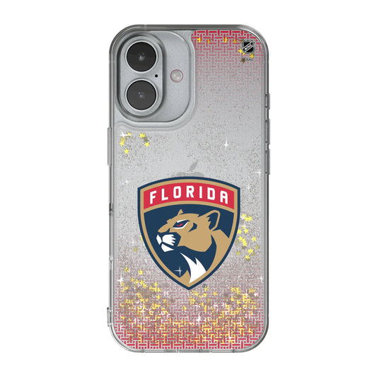 Florida Panthers Linen Glitter Phone Case for Apple iPhone