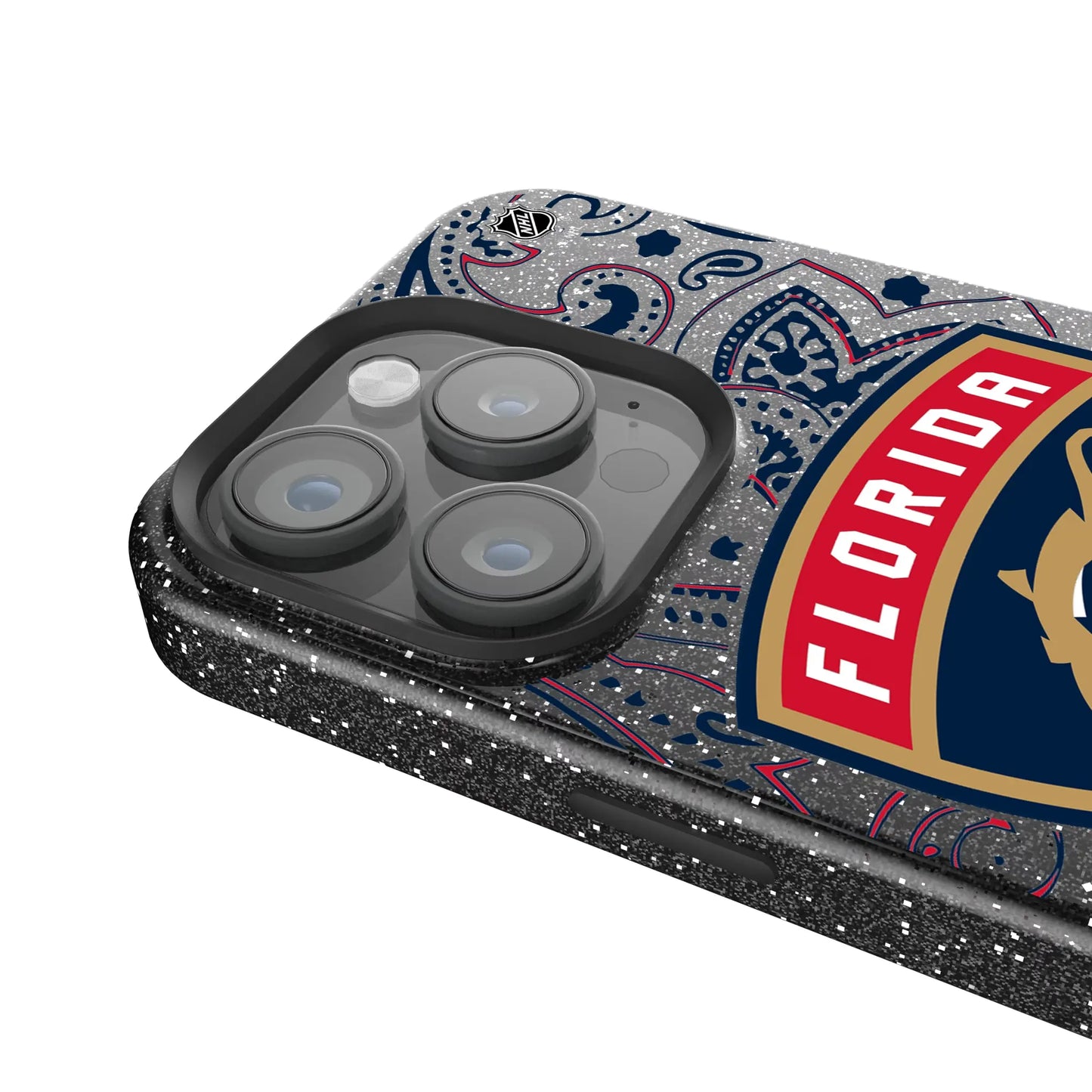 Florida Panthers Paisley Black Bling Phone Case for Apple iPhone