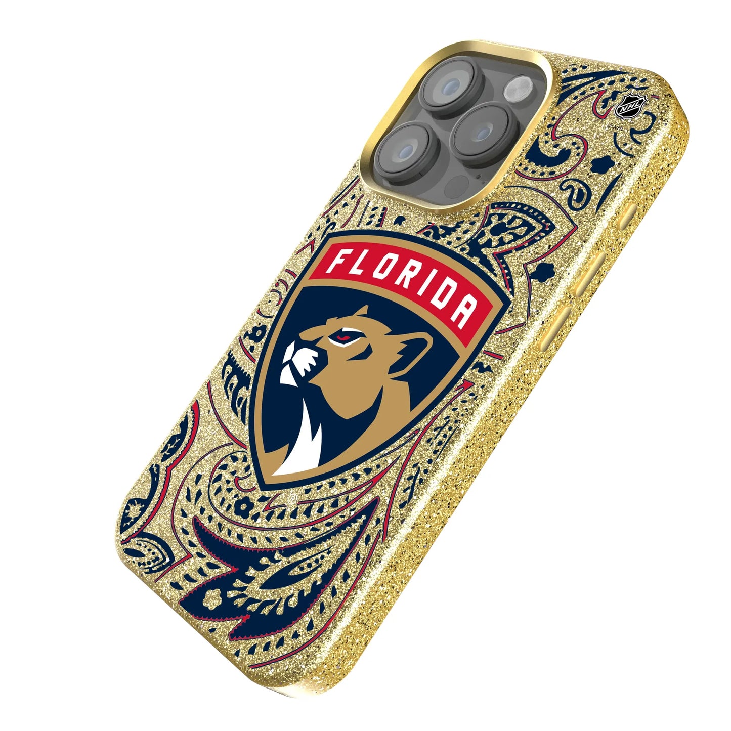 Florida Panthers Paisley Bling Phone Case for Apple iPhone
