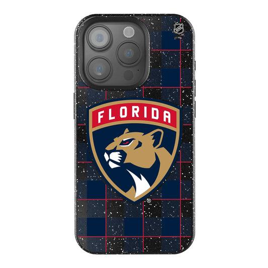 Florida Panthers Plaid Black Bling Phone Case for Apple iPhone