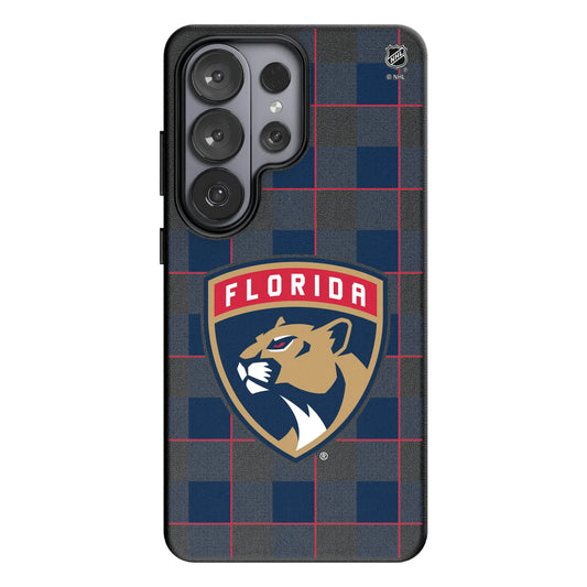 Florida Panthers Plaid MagSafe Compatible Phone Case for Samsung Galaxy
