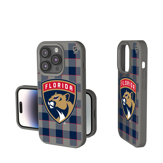 Florida Panthers Plaid Soft Touch Phone Case for Apple iPhone