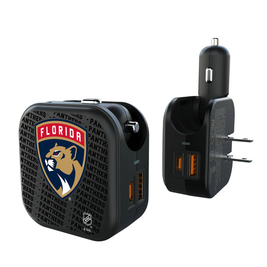 Florida Panthers Text Backdrop 2 in 1 USB A/C Charger