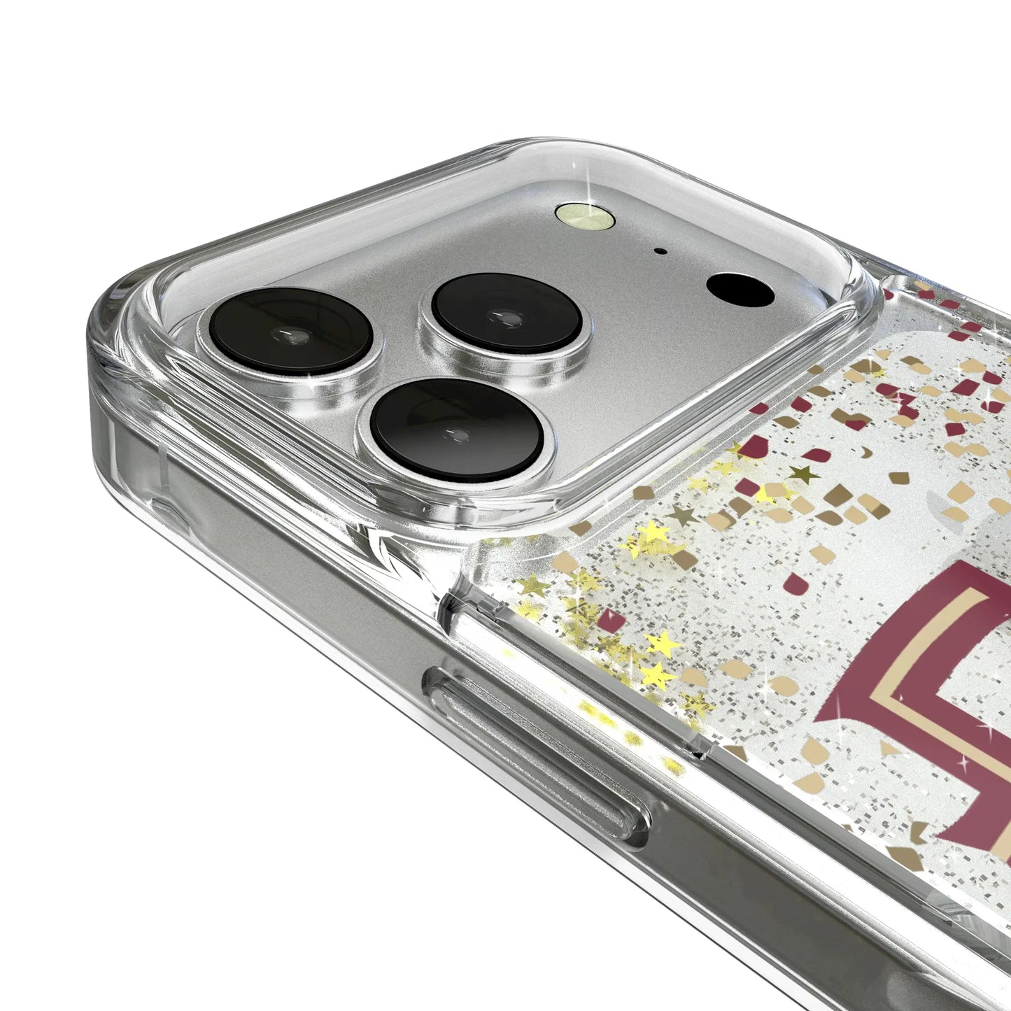 Florida State University Seminoles Athletic Wordmark Confetti Glitter Phone Case for Apple iPhone