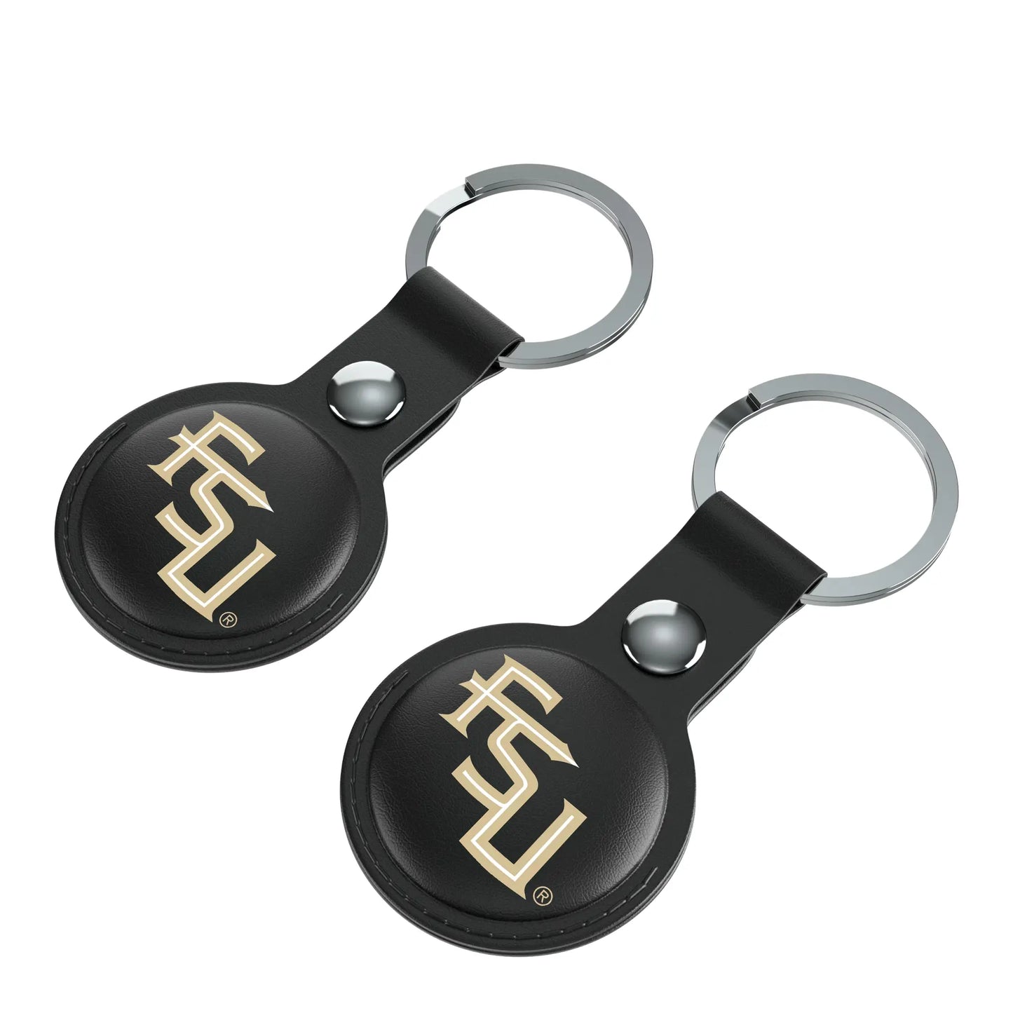Florida State University Seminoles Athletic Wordmark Insignia Black Airtag Holder 2-Pack