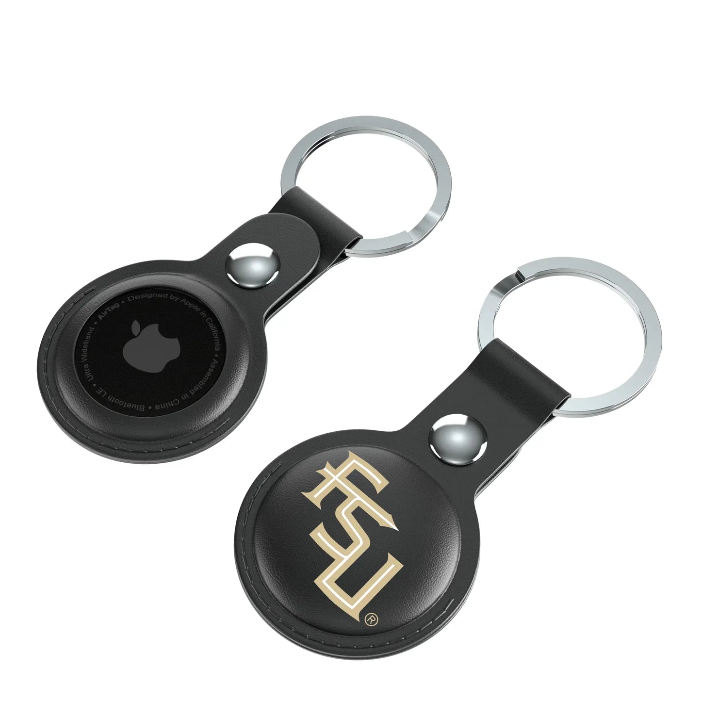 Florida State University Seminoles Athletic Wordmark Insignia Black Airtag Holder 2-Pack