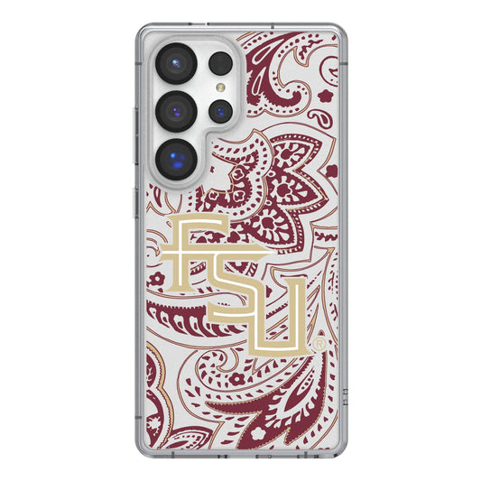 Florida State University Seminoles Athletic Wordmark Paisley Clear Phone Case for Samsung Galaxy