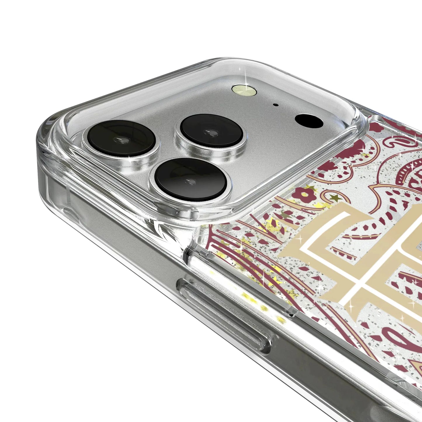 Florida State University Seminoles Athletic Wordmark Paisley Glitter Phone Case for Apple iPhone