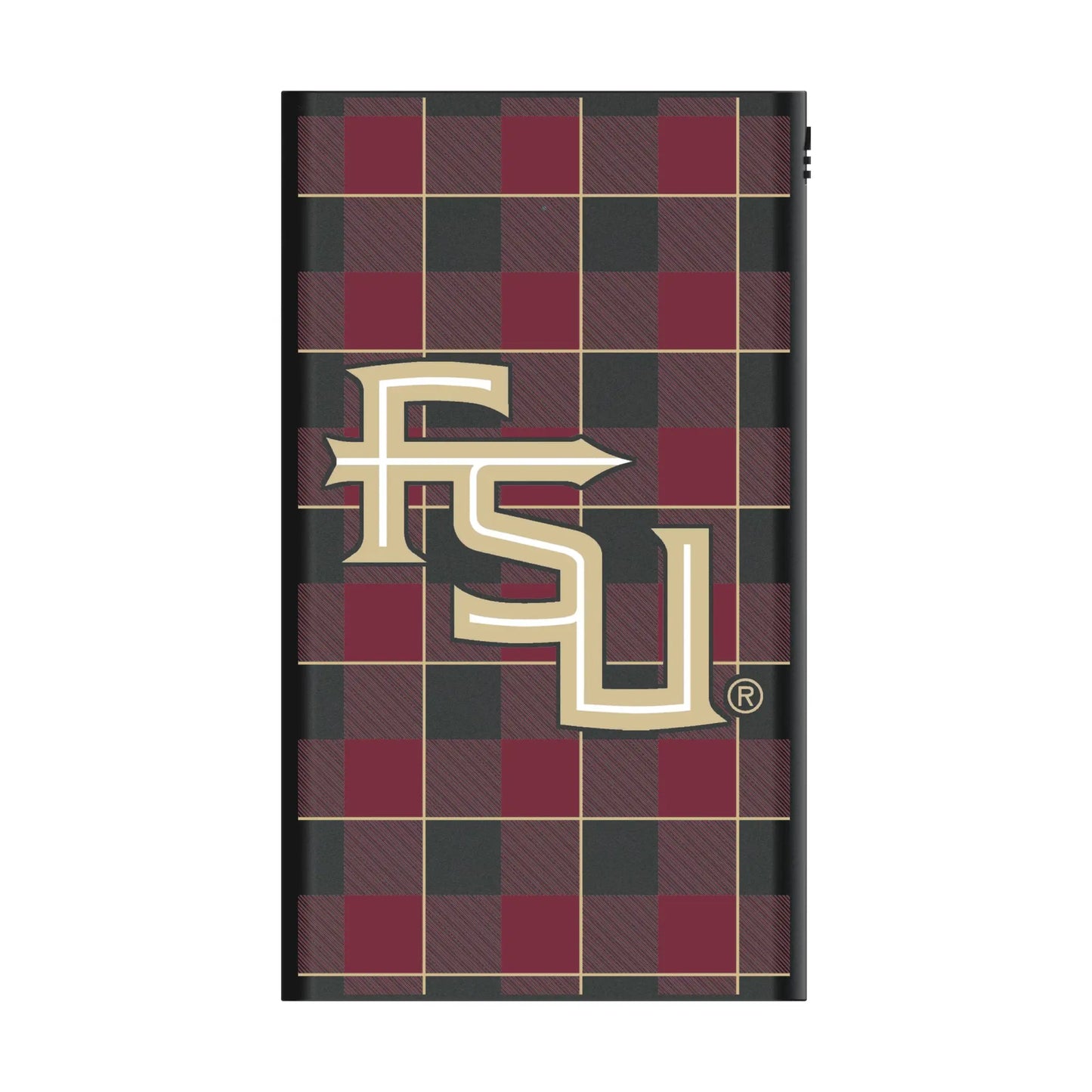 Florida State University Seminoles Athletic Wordmark Plaid 5000mAh Flat Powerbank