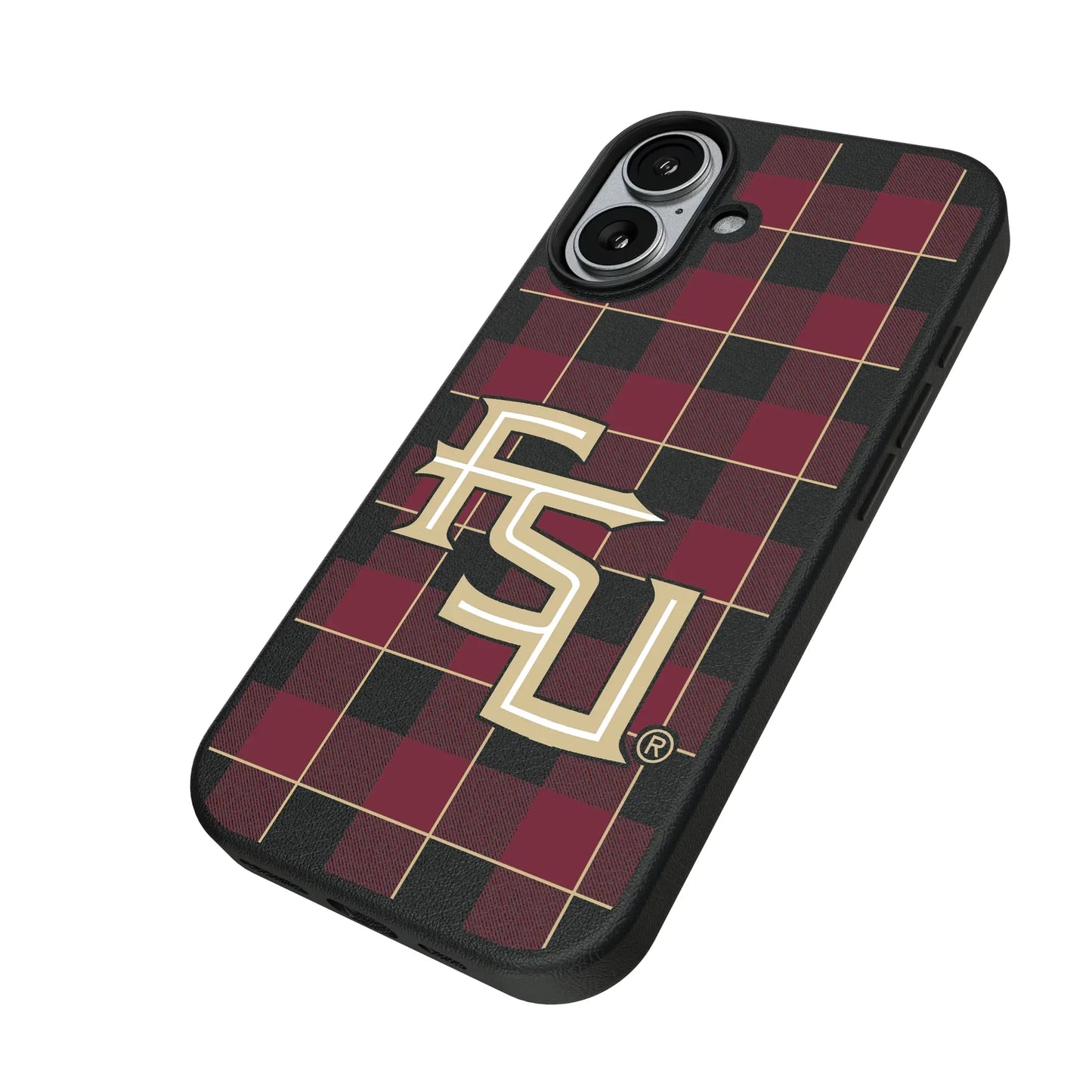 Florida State University Seminoles Athletic Wordmark Plaid MagSafe Compatible Phone Case for Apple iPhone