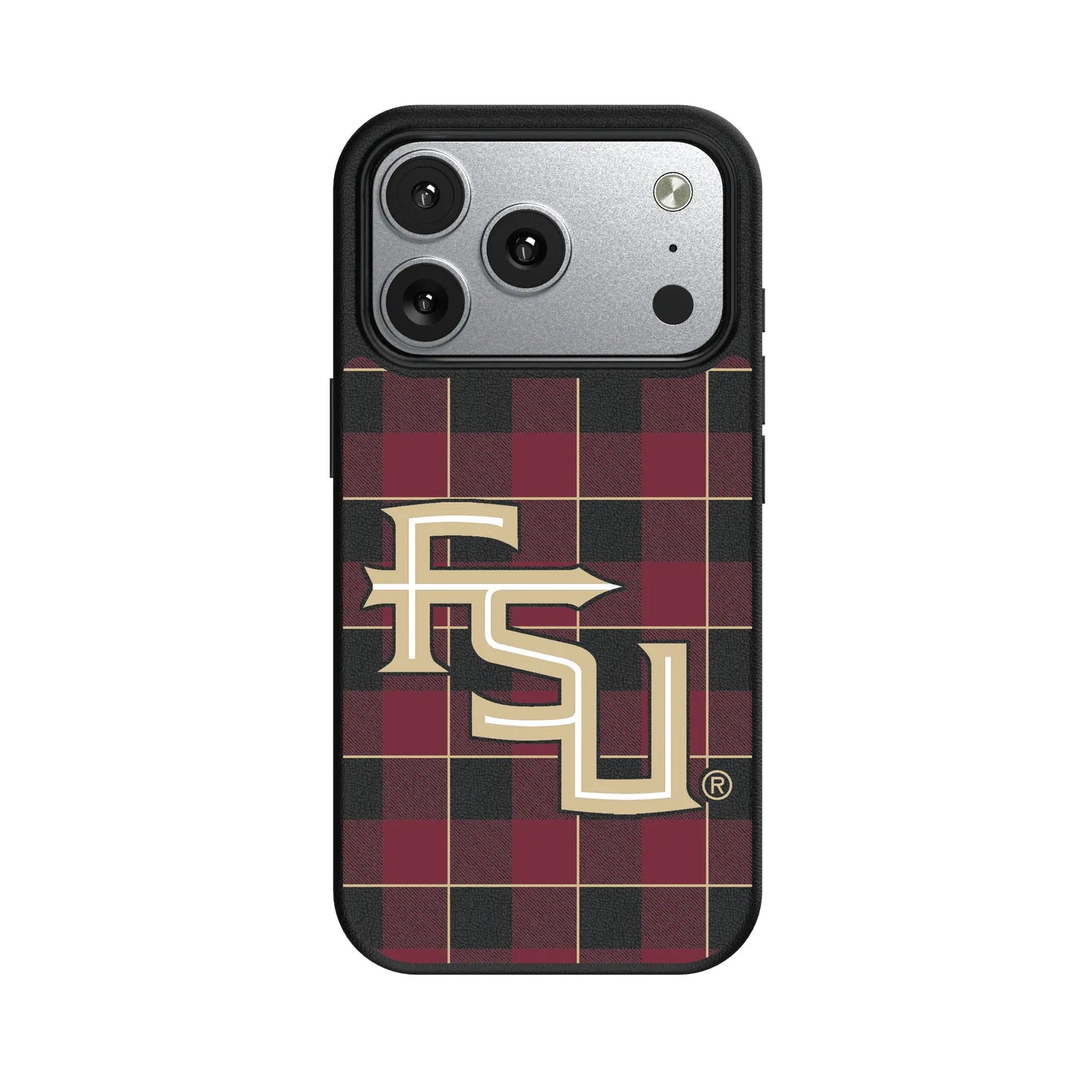 Florida State University Seminoles Athletic Wordmark Plaid MagSafe Compatible Phone Case for Apple iPhone