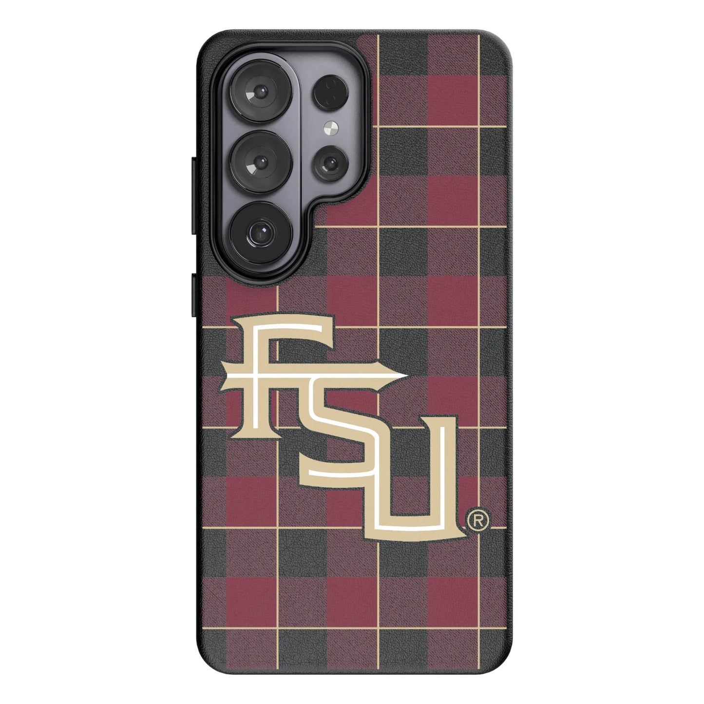 Florida State University Seminoles Athletic Wordmark Plaid MagSafe Compatible Phone Case for Samsung Galaxy