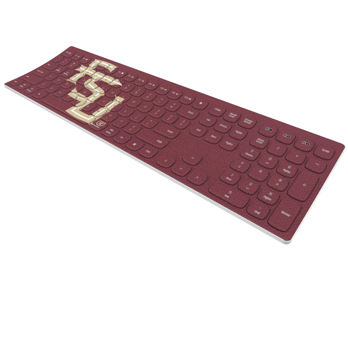 Florida State University Seminoles Athletic Wordmark Solid Curved Wireless Keyboard