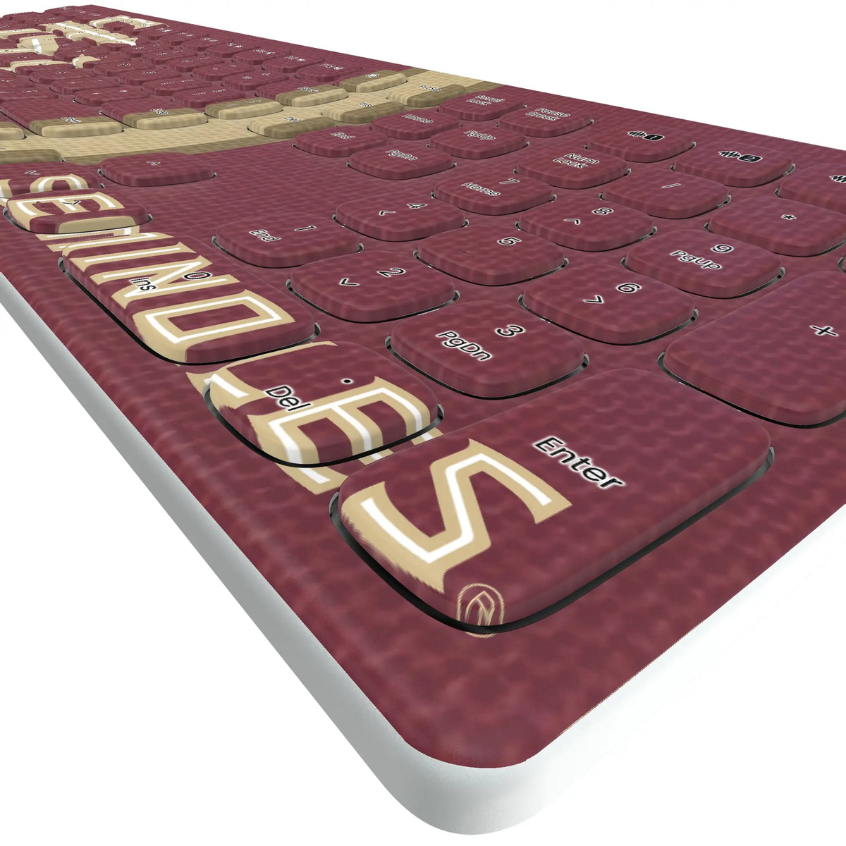 Florida State University Seminoles Athletic Wordmark Stripe Curved Wireless Keyboard