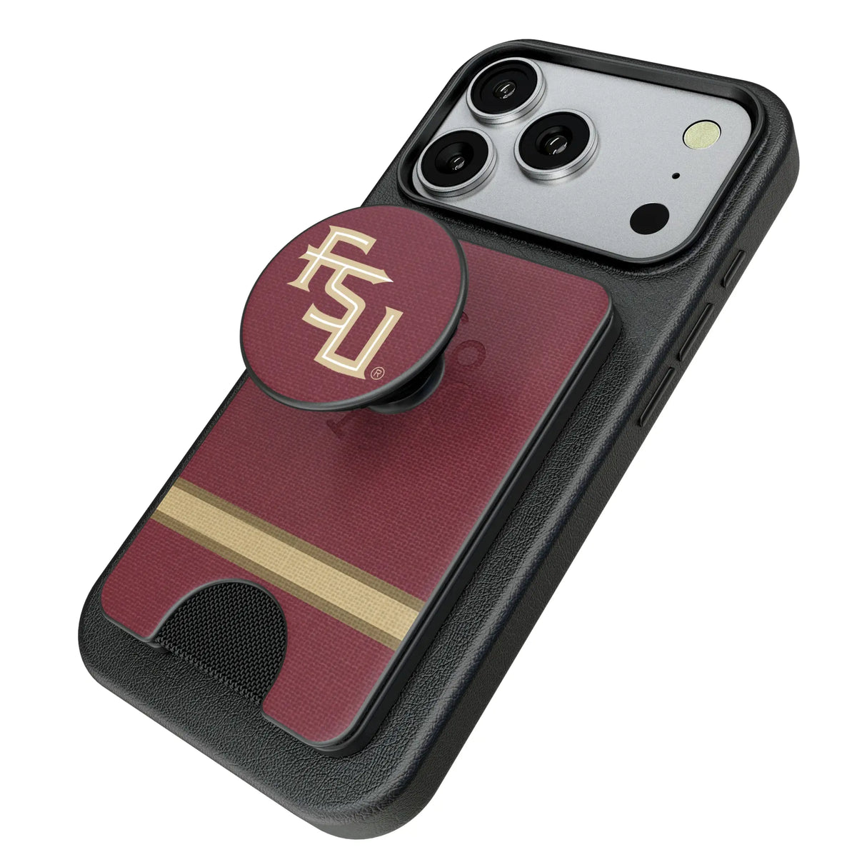 Florida State University Seminoles Athletic Wordmark Stripe PopSockets MagSafe-Compatible PopWallet+