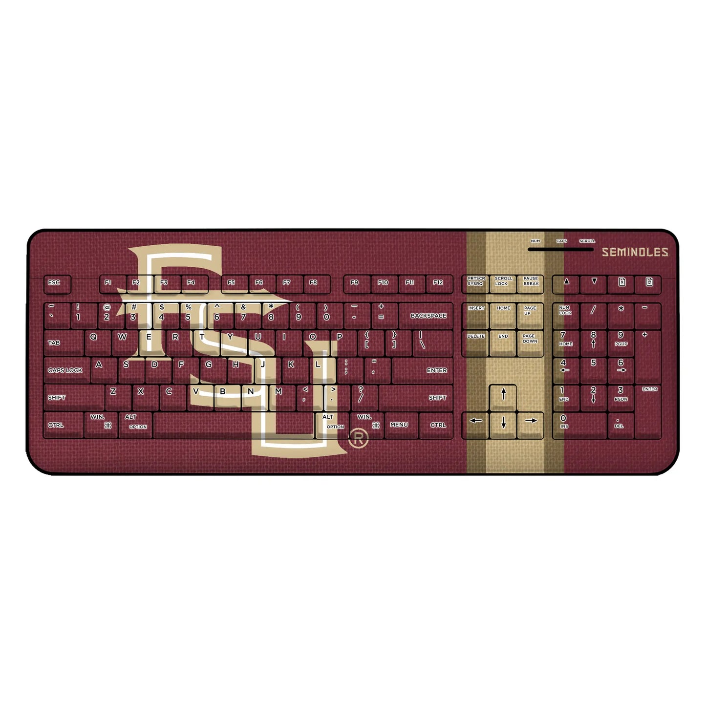 Florida State University Seminoles Athletic Wordmark Stripe Wireless USB Keyboard