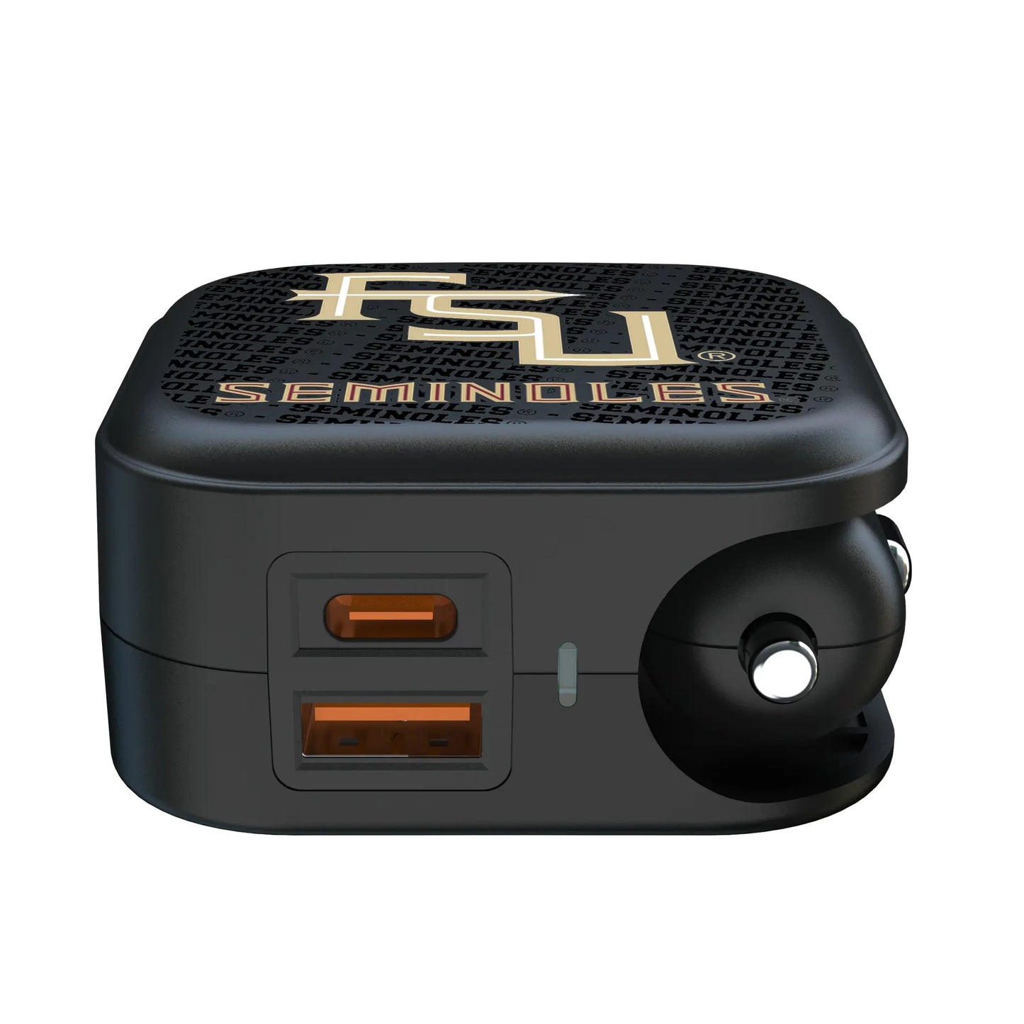 Florida State University Seminoles Athletic Wordmark Text Backdrop 2 in 1 USB A/C Charger