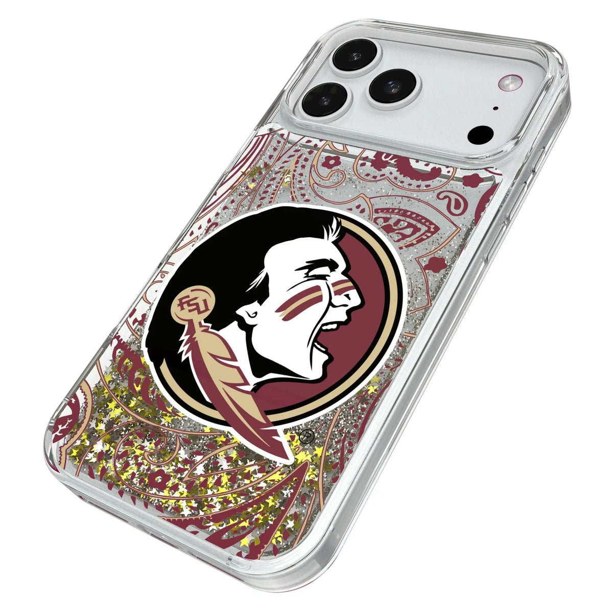 Florida State University Seminoles Paisley Glitter Phone Case for Apple iPhone