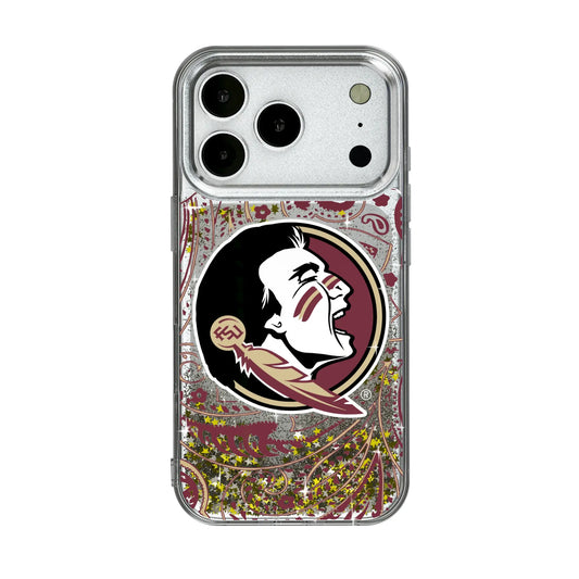 Florida State University Seminoles Paisley Glitter Phone Case for Apple iPhone
