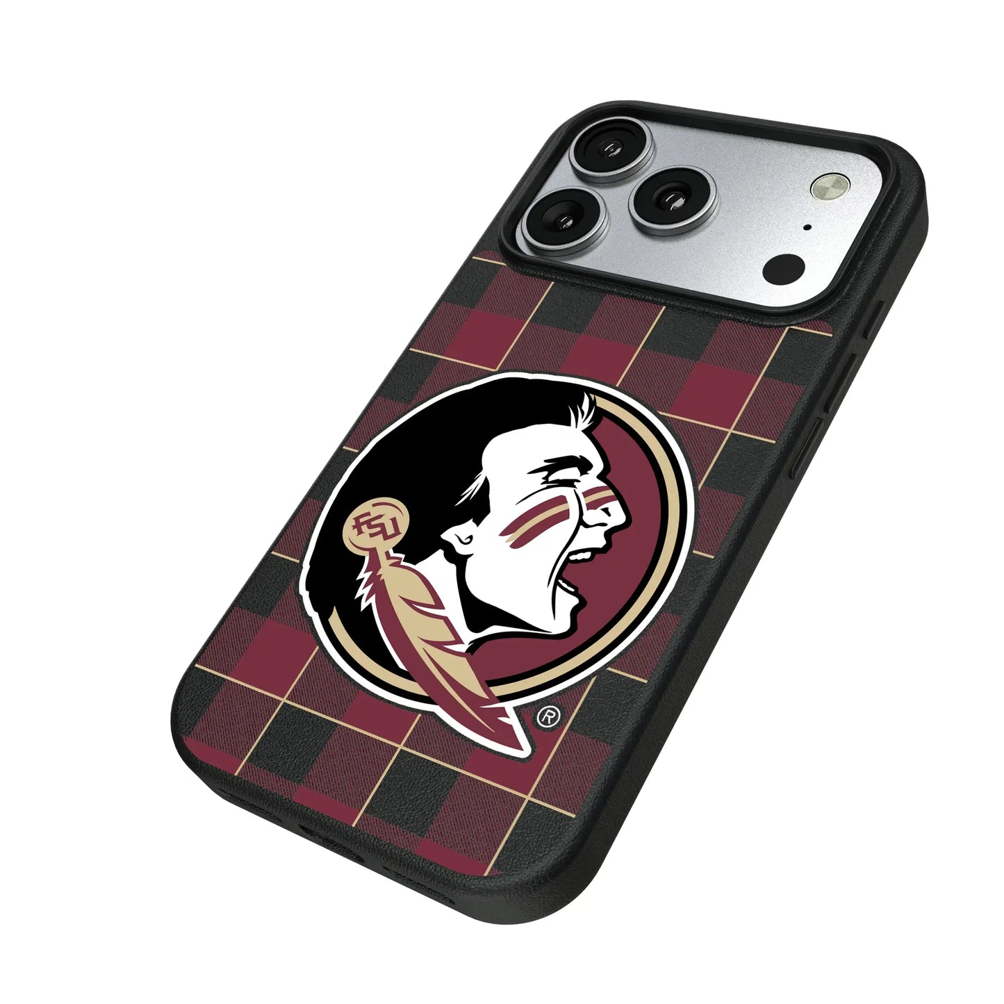 Florida State University Seminoles Plaid MagSafe Compatible Phone Case for Apple iPhone