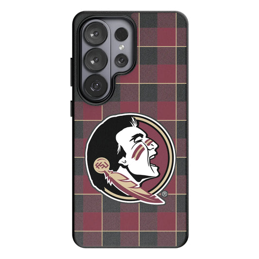 Florida State University Seminoles Plaid MagSafe Compatible Phone Case for Samsung Galaxy