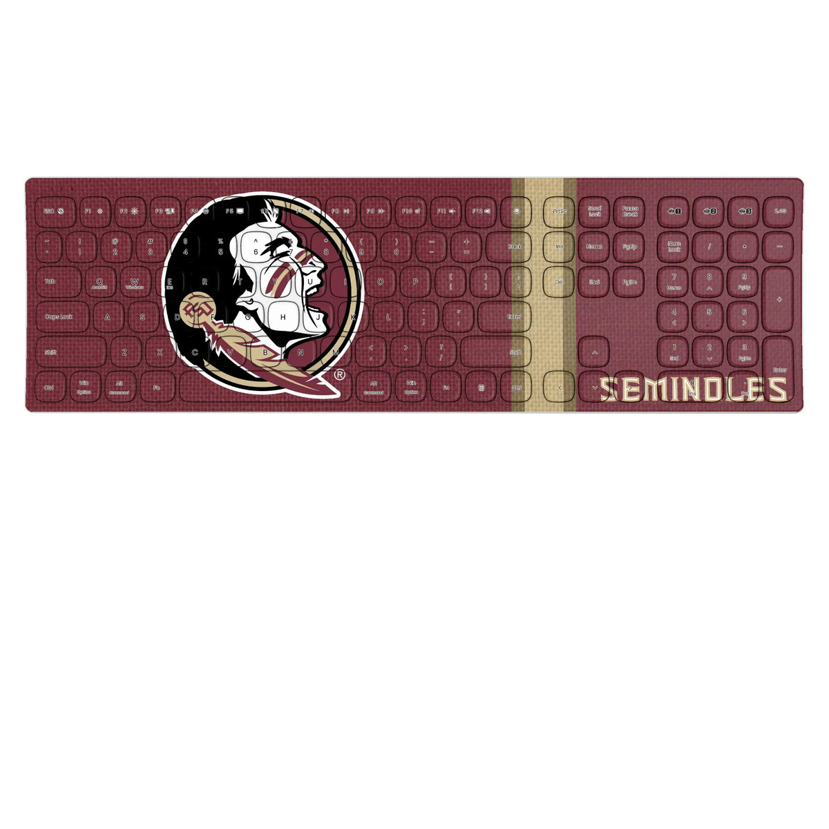 Florida State University Seminoles Stripe Curved Wireless Keyboard