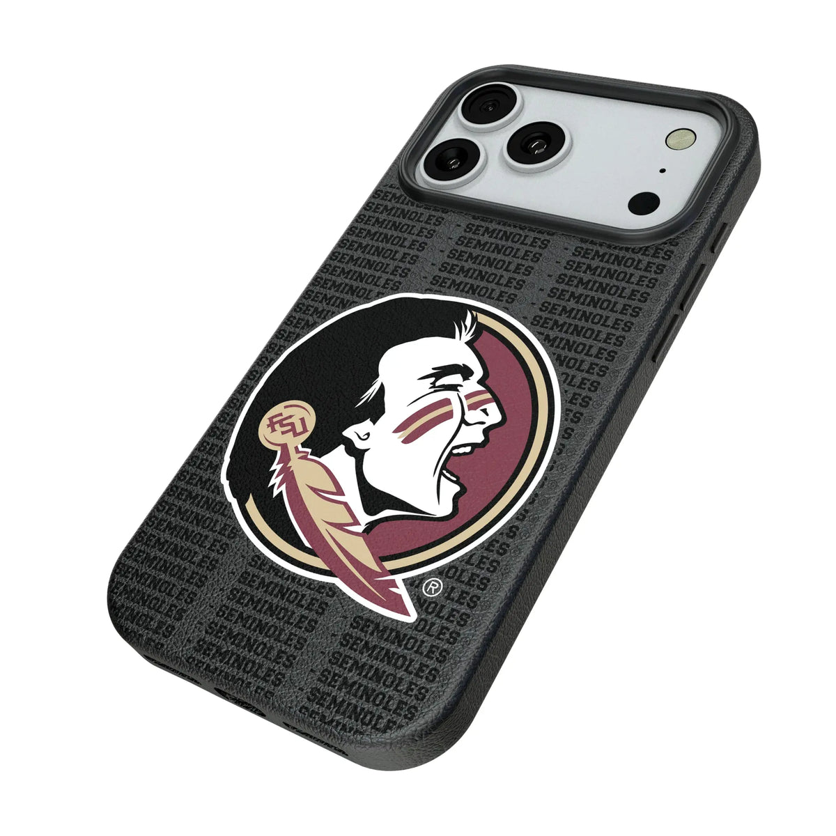 Florida State University Seminoles Text Backdrop MagSafe Compatible Phone Case for Apple iPhone