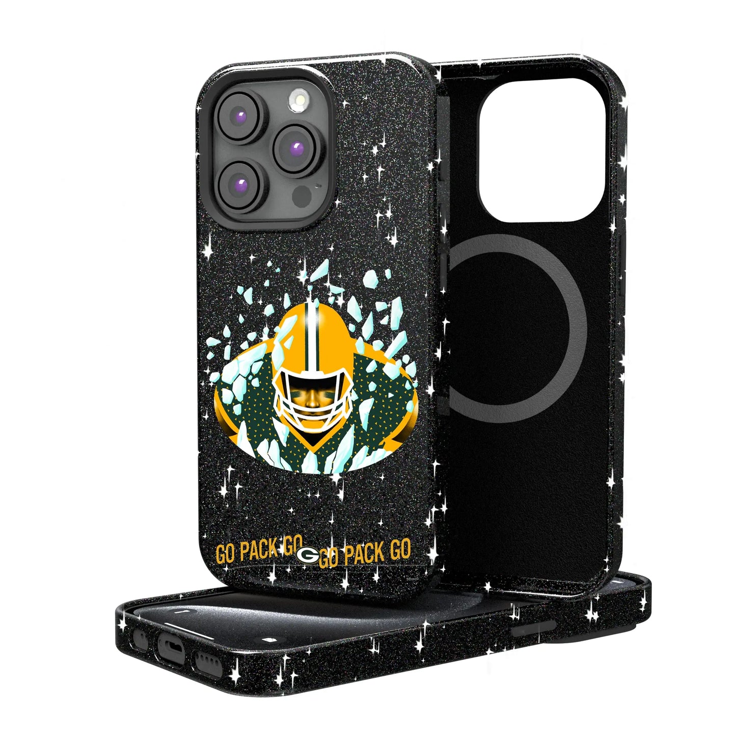 Green Bay Packers Deco Black Bling Phone Case for Apple iPhone