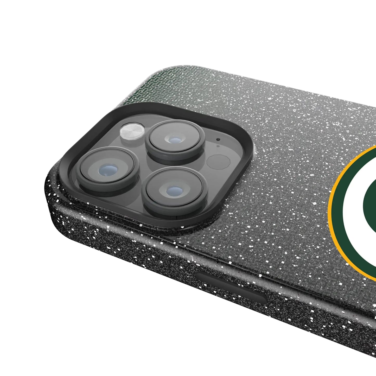 Green Bay Packers Linen Black Bling Phone Case for Apple iPhone