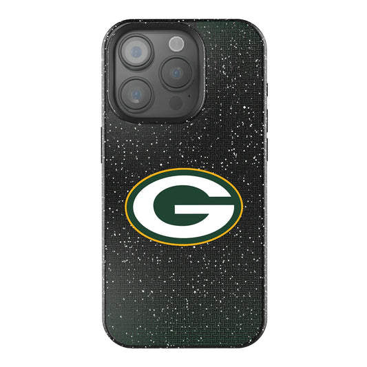 Green Bay Packers Linen Black Bling Phone Case for Apple iPhone