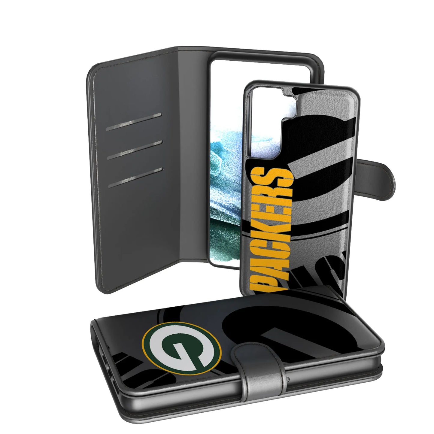 Green Bay Packers Monocolor Tilt Wallet Phone Case for Apple iPhone