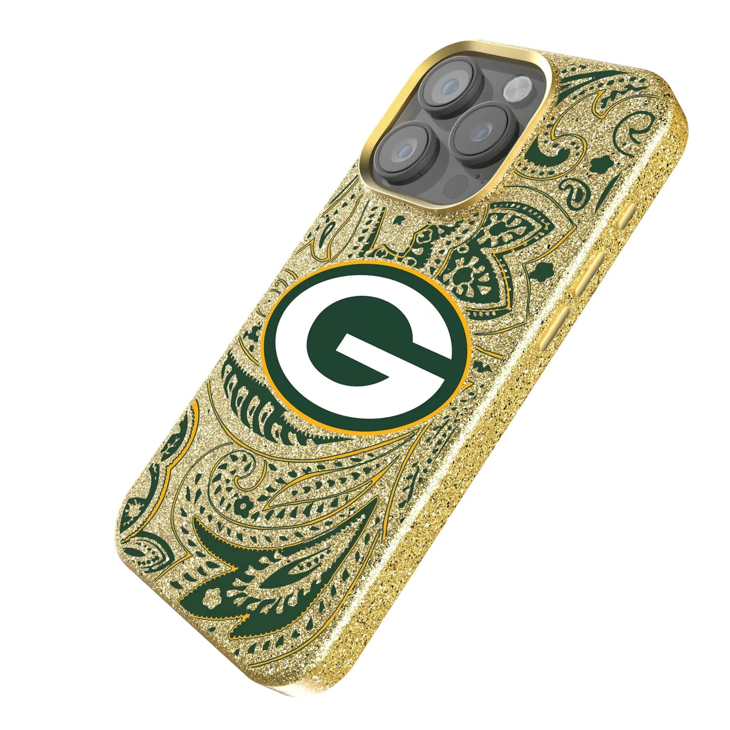 Green Bay Packers Paisley Bling Phone Case for Apple iPhone