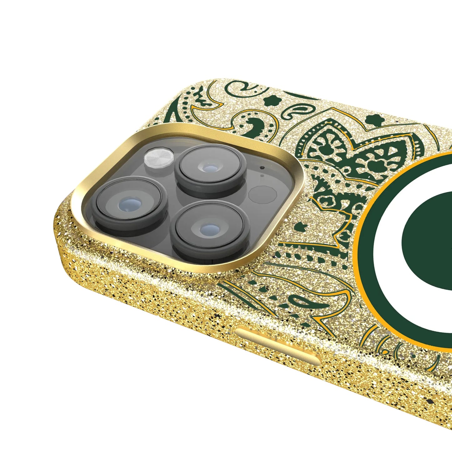 Green Bay Packers Paisley Bling Phone Case for Apple iPhone
